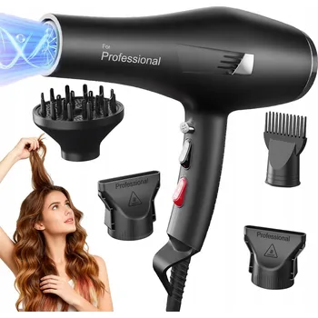 Fén Profesionální fén s kartáčem a kulmofén v jednom 2400W IONIZACE DIFUZÉR