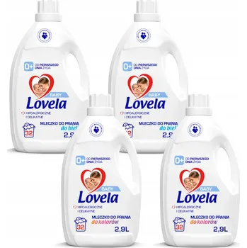 Prací gel LOVELA Baby Sada Hypoalergenní Mléko na Praní Barevného a Bílého Prádla 4x 2,9l