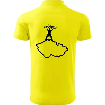 Pánská košile Mapa ČR - cyklista na prsou - Polokošile pánská Pique Polo 203 - 4XL ( Citrónová )