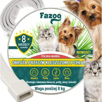 Antiparazitikum pro psa Obojek proti blechám a klíšťatům Fazoo pro psy a kočky do 8 kg