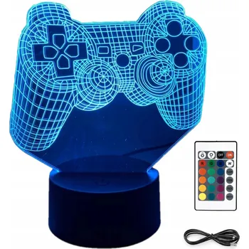 Lampička LED NOČNÍ LAMPA PODLOŽKA S 3D RGB DÁREK PRO HERNÍHO CHLAPCE 5-99 LET K NAROZENINÁM