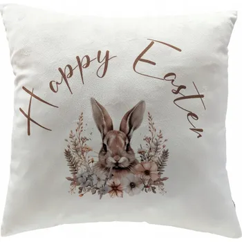 Povlak na polštářek Dekorační povlak na polštář Velikonoční, velur/velvet, Veselé Velikonoce, 50x50 cm