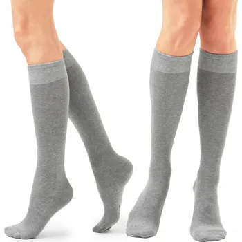 Dámské ponožky Dámské bavlněné podkolenky 2 páry Dlouhé Ponožky Šedé Legs 36/40