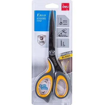 Kancelářské nůžky nerezové ostré SOFT TOUCH Deli 21 cm