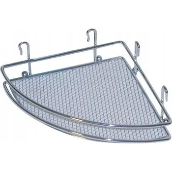 Drátěná police Chromová Rohová Koupelnová Police 18x18x5 cm - Stříbrná