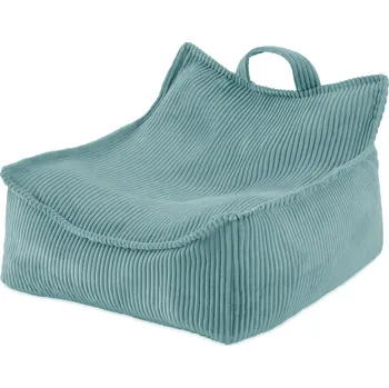 dětské křeslo PLUSH NEST Dětské čtvercové křesílko Puffy z prémiového manšestru, modré 77 × 67 × 50 cm