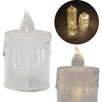 Svíčka DEKORATIVNÍ SVÍČKA 8 CM TRANSPARENTA TEPLÁ BÍLÁ 1 LED