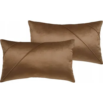 Povlak na polštářek DEKORAČNÍ povlak na polštář Boho velur hnědý, barva mokka, sada 50x60 cm