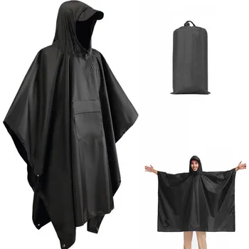 Pláštěnka Unisexová pelerína černá voděodolná s kapucí polyester univerzální