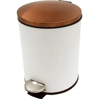 Odpadkový koš Koš odpadkový nášlapný 5l kulatý kov.BÍ/MĚĎ, s vložkou PH