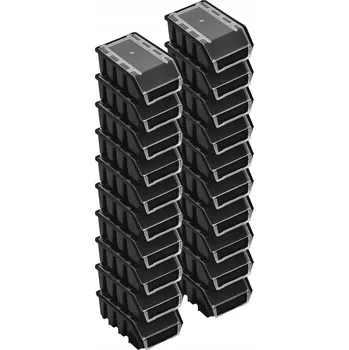 Úložný box 20x Skladový kontejner Box Ergobox 2+ Černý