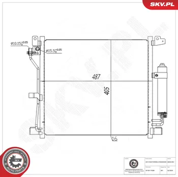 Ventilátor topení a klimatizace Kondenzátor klimatizace ESEN SKV 86SKV361