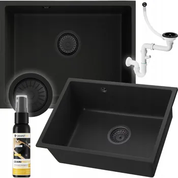 Granitový dřez Jednokomorový dřez Granitan Manado, granit černý