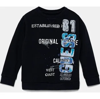 Chlapecká mikina Dětská bavlněná mikina Guess tmavomodrá barva, s potiskem, N5GQ01 KA6R4 N5GQ01.KA6R4.PPYA 59X, vel. 118-122