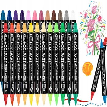 AKRYLOVÉ FIXY NA LÁTKY 26 KS ODĚVNÍCH KAMENÍKŮ POPISOVAČE FIXY