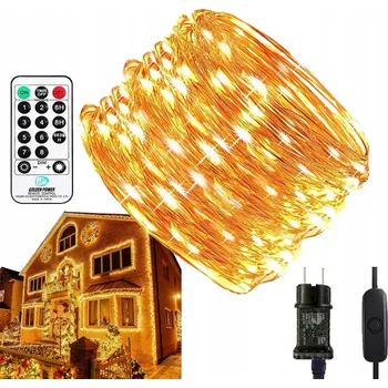 Vánoční dekorace 10M DRÁTKOVÉ SVĚTÝLKA 100 LED DRÁTEK VÁNOČNÍ DEKORACE NA STROMEČEK SVÁTKY