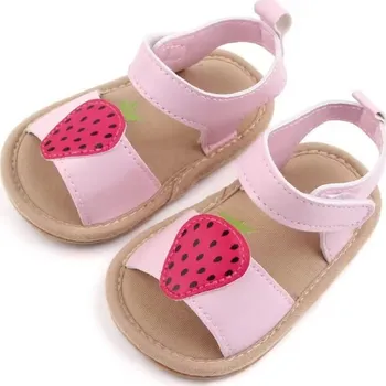 Capáčky Sandálky 0-6 měsíců / D2611-5 / růžová s jahůdkou