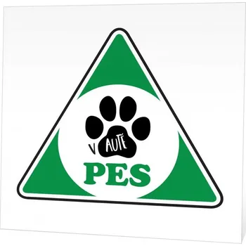 Značení Traiva s.r.o. Pes v autě, samolepka 10,5 cm Varianty: Pes v autě, samolepka 10,5 cm, Kód: 25642