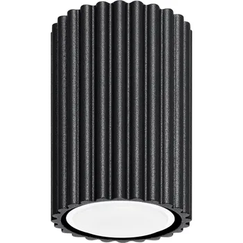 Stropní svítidlo Karbon, 1x černé kovové stínítko, (10 cm)