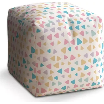 Taburet Sablio Taburet Cube Barevné trojúhelníčky: 40x40x40 cm
