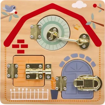 Dřevěná hračka Deska s uzávěrkami Děti světa