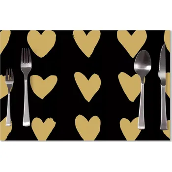 prostírání Sablio Prostírání Zlatá srdíčka: 40x30cm