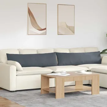 Podsedák Pohovkové polštáře 2 pcs Tmavě šedá 145 x 40 cm Žebrovaná látka
