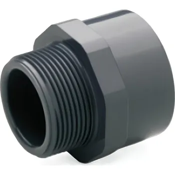 Vodovodní potrubí Nipl přechodový tlakový PVC-U Plimat, d90 x 3˝, lepení x vnější závit