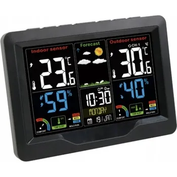Meteostanice Meteostanice s barevným LCD displejem, teploměr a čidlo