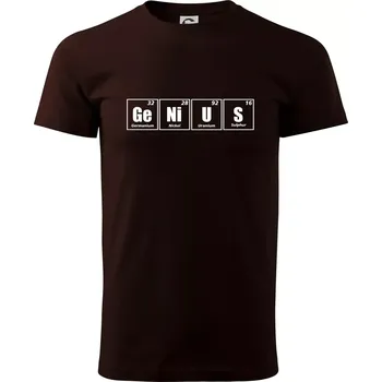 Genius - periodická tabulka - Klasické pánské triko vyšší gramáže - S ( Kávová )