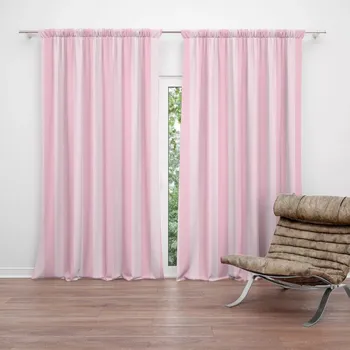 Závěs Sablio Závěs Růžové pruhy: 2ks 140x250cm