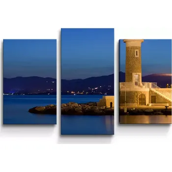 Obraz Sablio Obraz - 3-dílný Noční maják - 75x50 cm