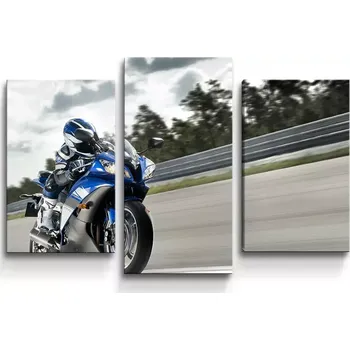 Obraz Sablio Obraz - 3-dílný Motorkář - 75x50 cm
