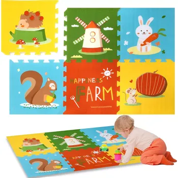 Humbi pěnová puzzle podložka 1,5 cm XXL zvířátka, 6 dílů, 165 × 112 cm