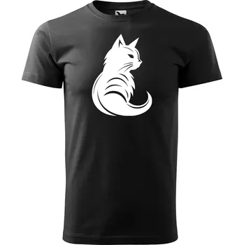 Pánské tričko Sablio Tričko s potiskem Kočka - černé M