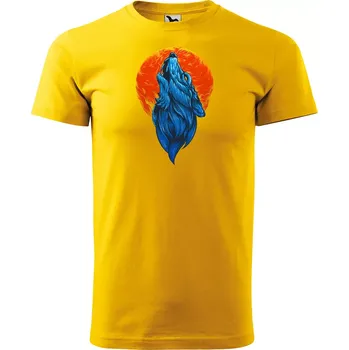 Sablio Tričko s potiskem Bloodmoon Wolf - žluté 5XL
