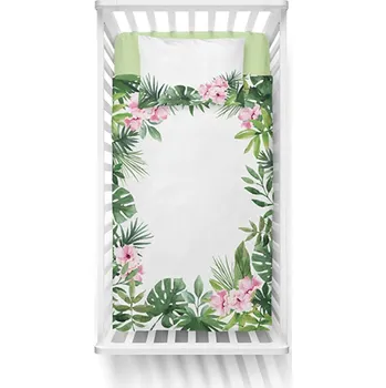 Povlečení Povlečení do postýlky z bambusového vlákna 100x135 cm - Rostliny