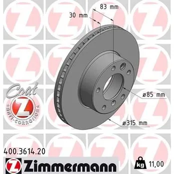 Brzdový kotouč Brzdový kotouč ZIMMERMANN 400.3614.20