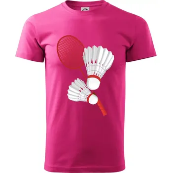 Pánská móda Badminton - pálka a košík - Klasické pánské triko vyšší gramáže - L ( Purpurová )