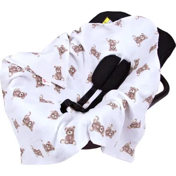 Dětská deka Mušelínová deka do autosedačky 80x80 cm - medvídci