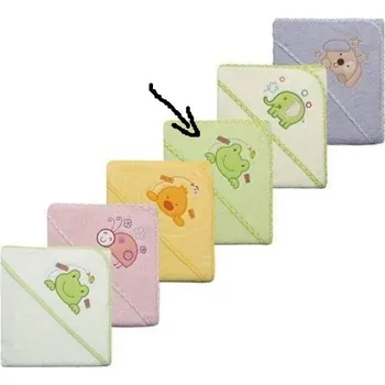 Dětská froté osuška s kapucí zelená 80x80 cm / Žabka