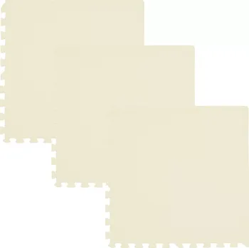 Měkká pěnová podložka HUMBI 180 × 60 cm, voděodolné velké puzzle, krémová, 3 ks