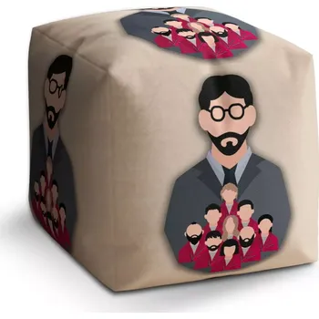 Taburet Sablio Taburet Cube Money heist Profesor a jeho tým Béžová: 40x40x40 cm