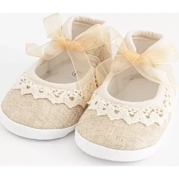 Capáčky kojenecké krajkové capáčky New Baby hnědé 0–3 měsíce