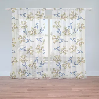 Záclona Sablio Záclony Žluté kvítí: 2ks 150x250cm