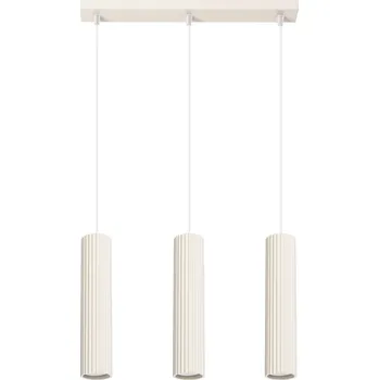 Závěsné svítidlo Karbon, 3x béžové kovové stínítko