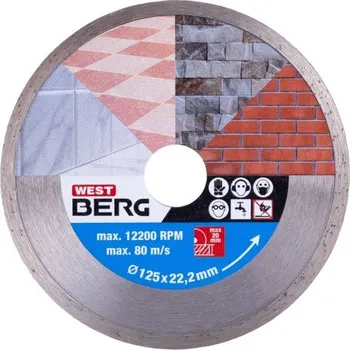 Řezný kotouč Kotouč diamantový WESTBERG 125x1.9x22.2mm plný 21012