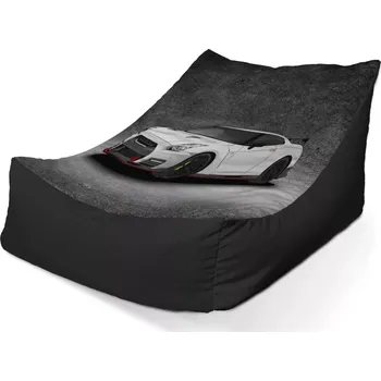 Sedací pytel Sablio Sedací vak Lounge Nissan GTR 35 Šedý - 80 x 95 x 50 cm