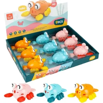 Hračka pro nejmenší Krab na kolečkách – mechanická pohyblivá hračka 12 cm