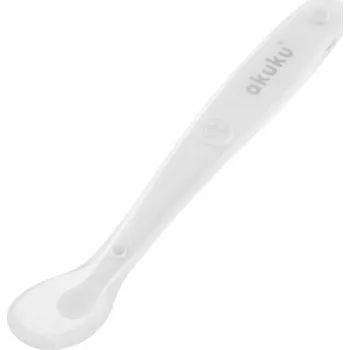 Lžička se silikonovou koncovkou bílá
